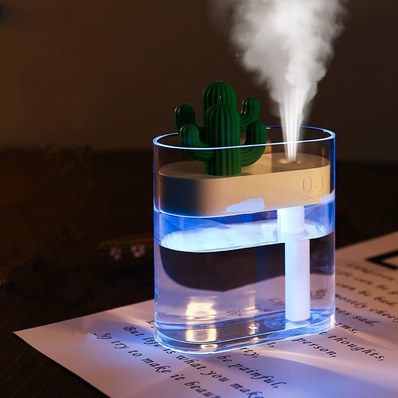 Clear Cactus Color Essential Oil Diffuser Mist Maker