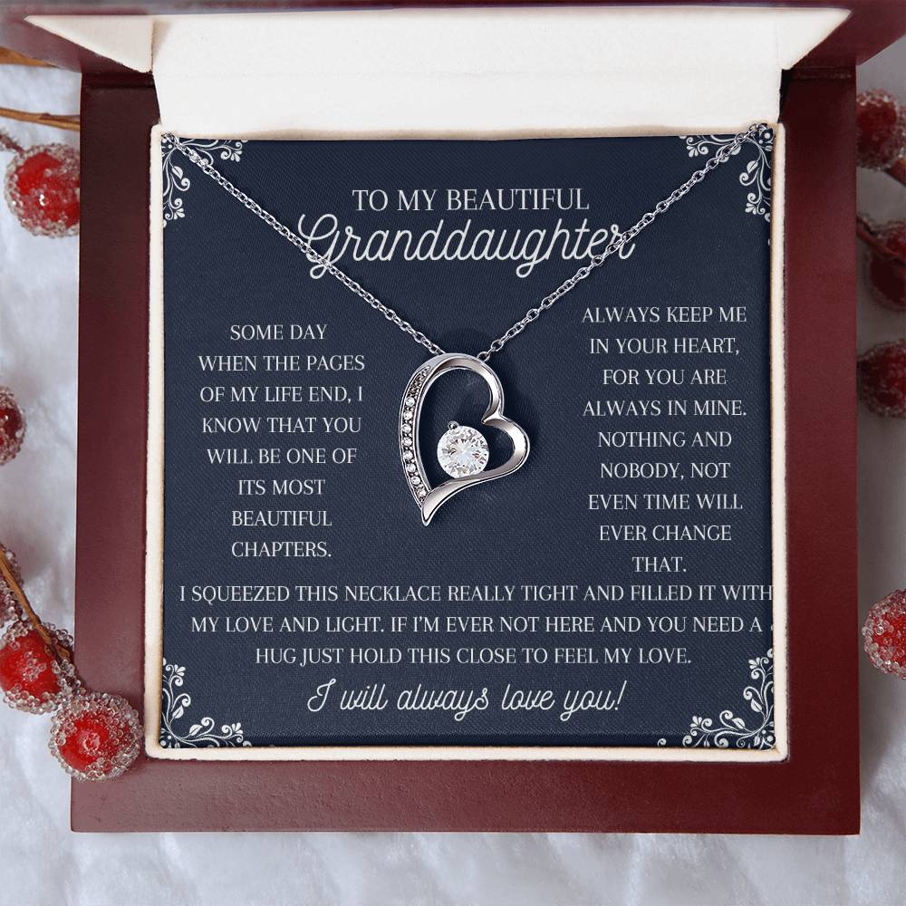 To My Beautiful Granddaughter Forever Love Necklace