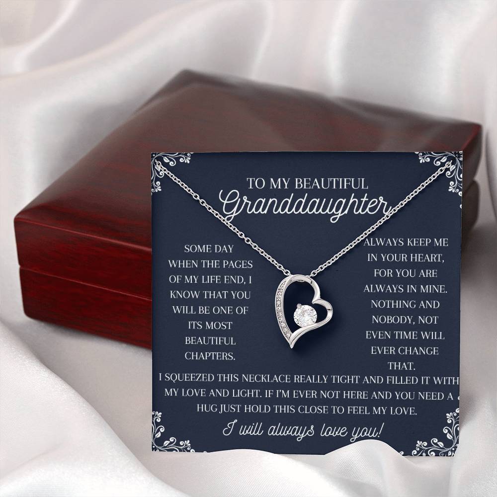 To My Beautiful Granddaughter Forever Love Necklace