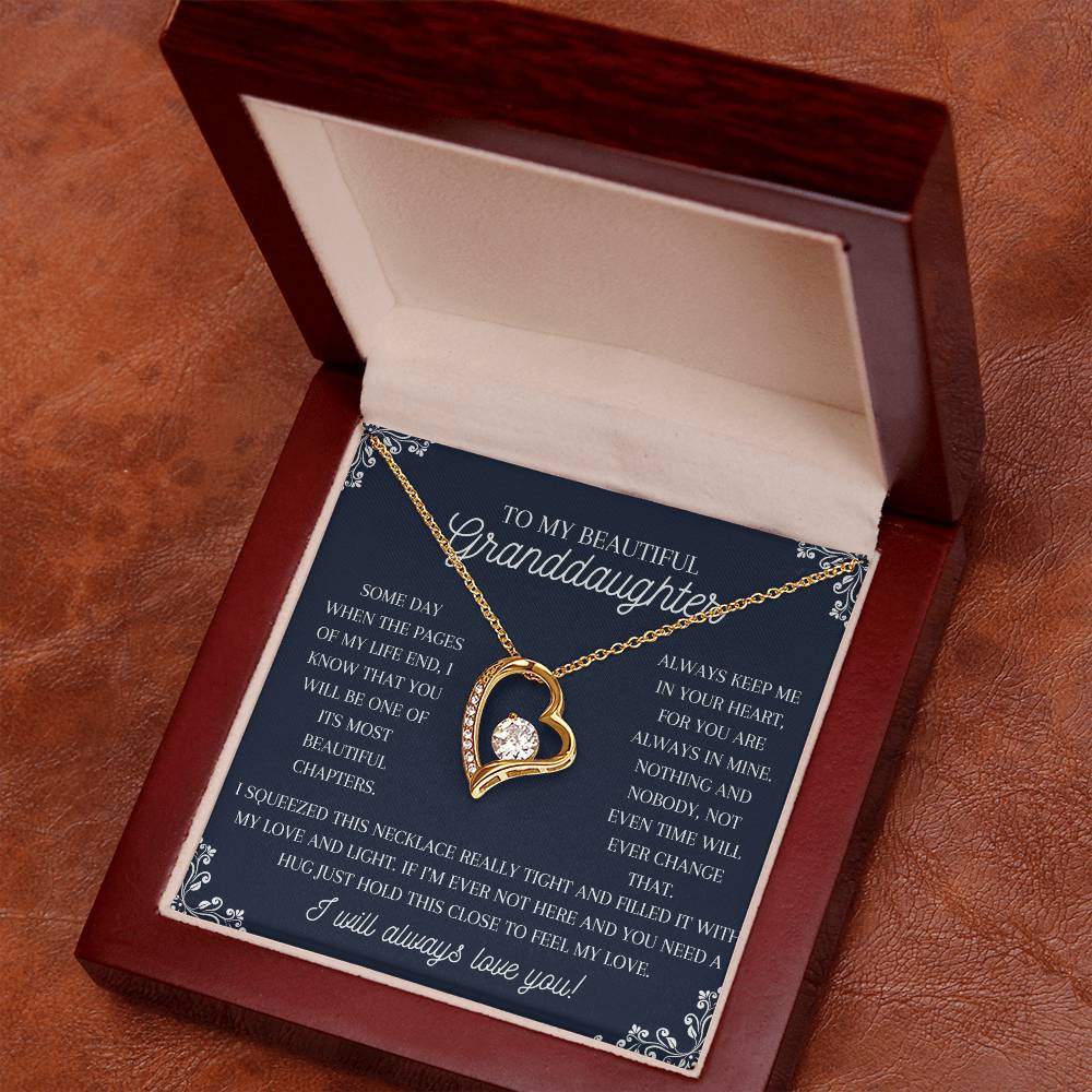 To My Beautiful Granddaughter Forever Love Necklace