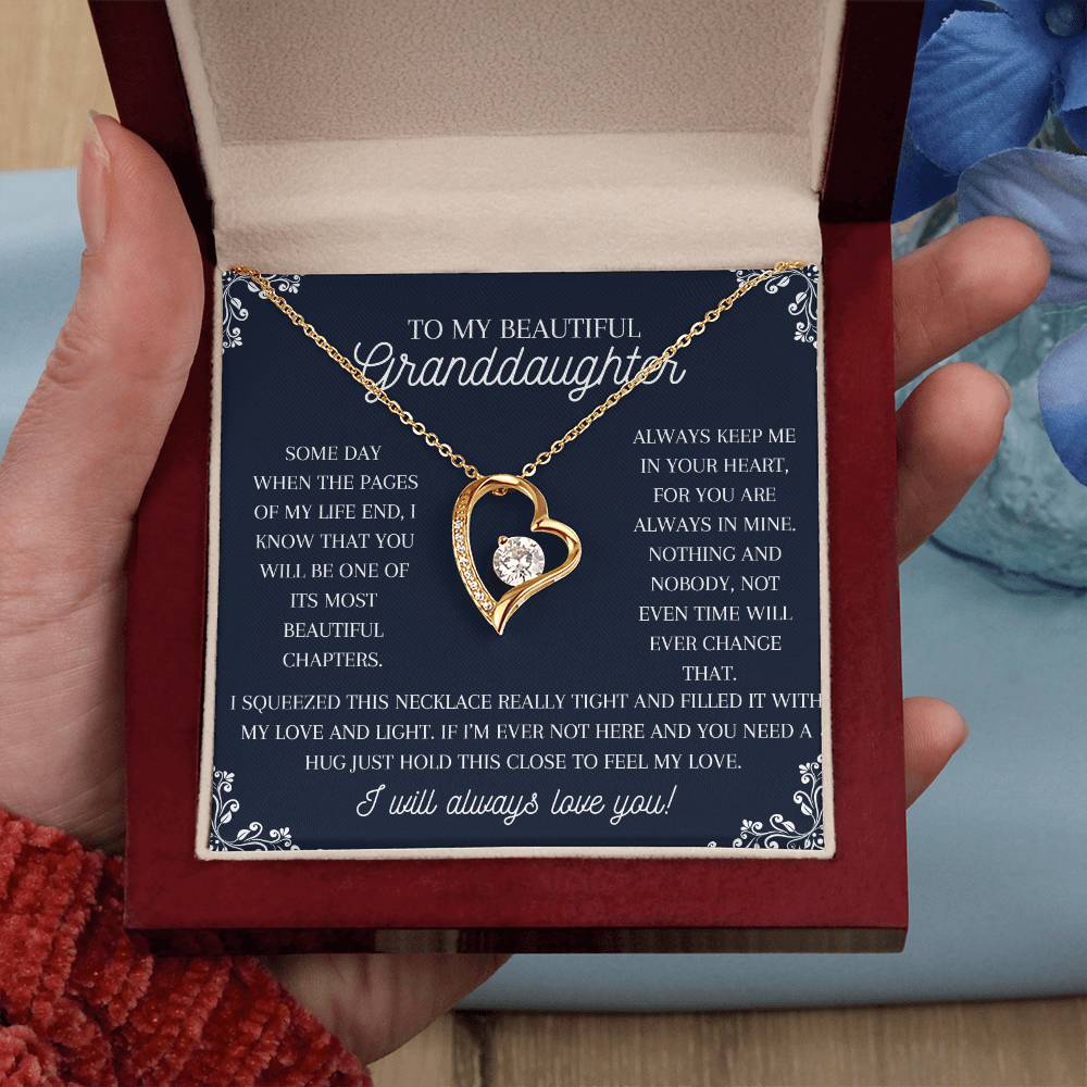 To My Beautiful Granddaughter Forever Love Necklace