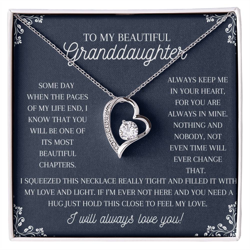 To My Beautiful Granddaughter Forever Love Necklace