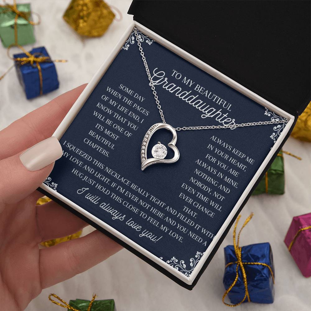 To My Beautiful Granddaughter Forever Love Necklace
