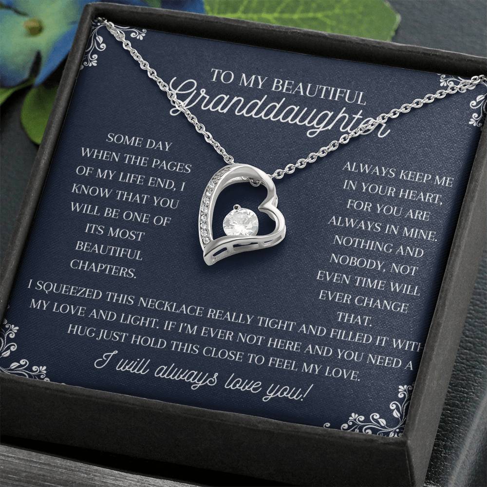 To My Beautiful Granddaughter Forever Love Necklace
