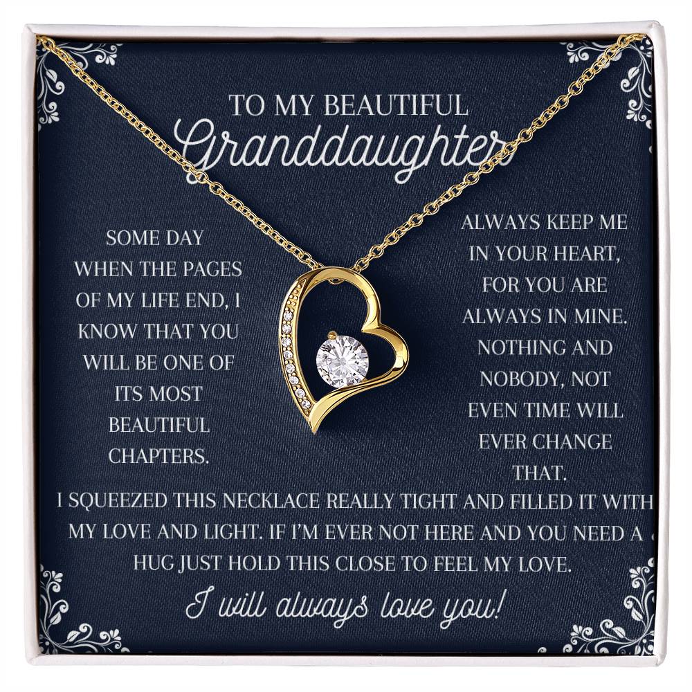 To My Beautiful Granddaughter Forever Love Necklace