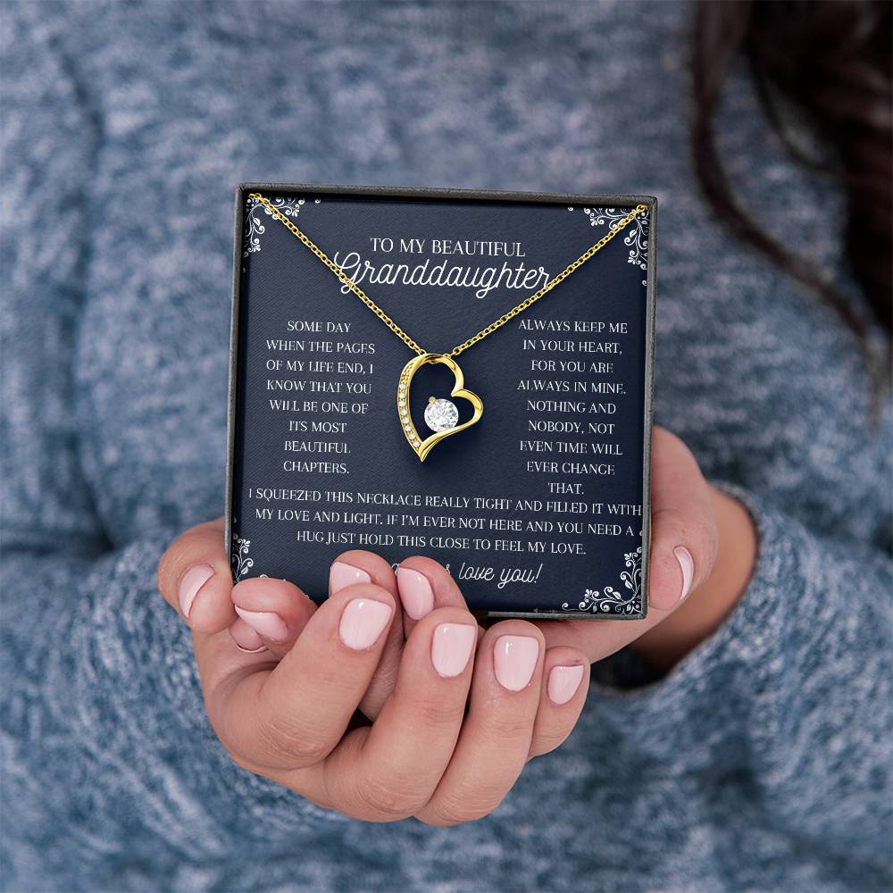 To My Beautiful Granddaughter Forever Love Necklace