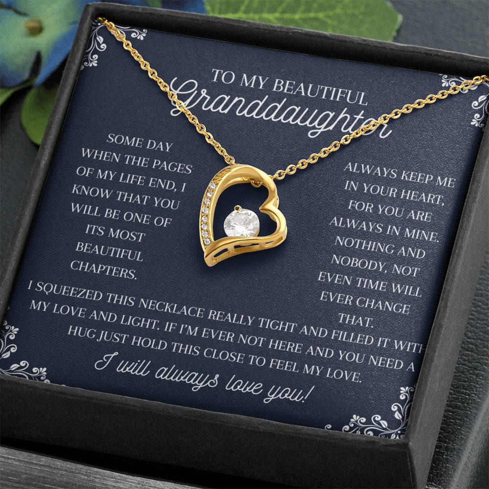 To My Beautiful Granddaughter Forever Love Necklace