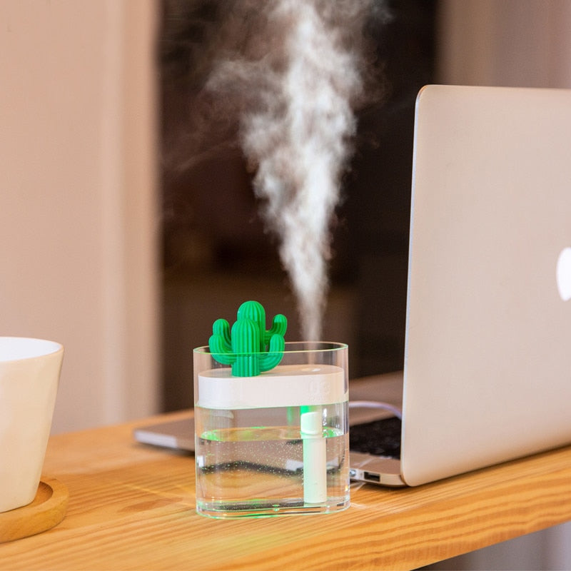 Clear Cactus Color Essential Oil Diffuser Mist Maker