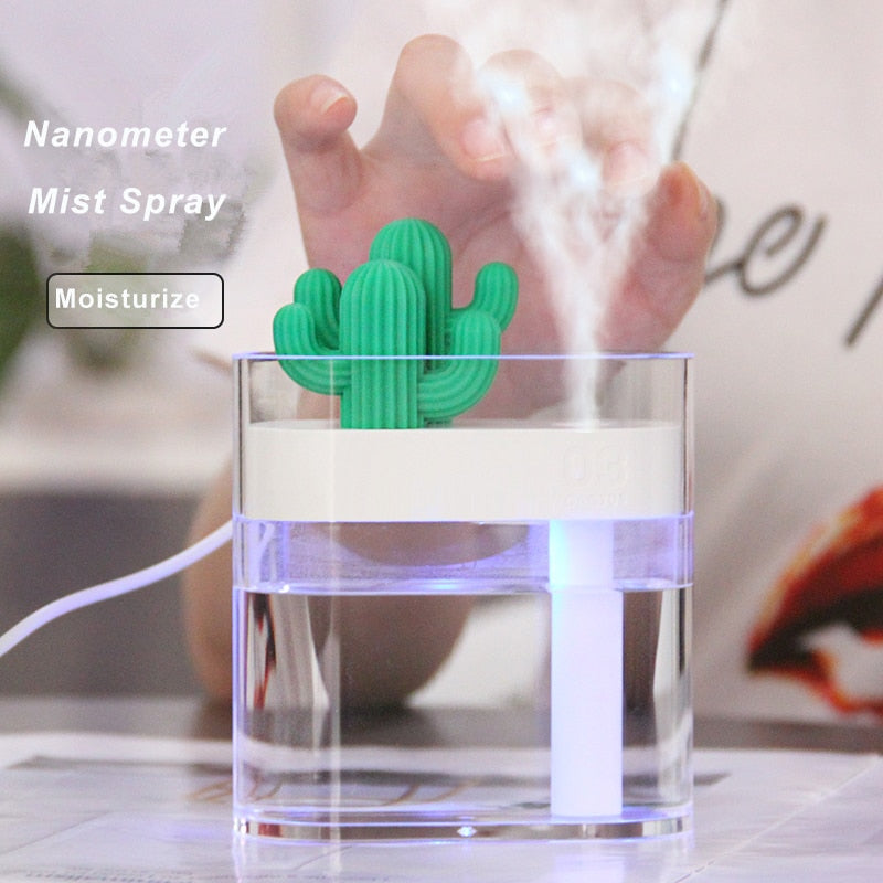 Clear Cactus Color Essential Oil Diffuser Mist Maker